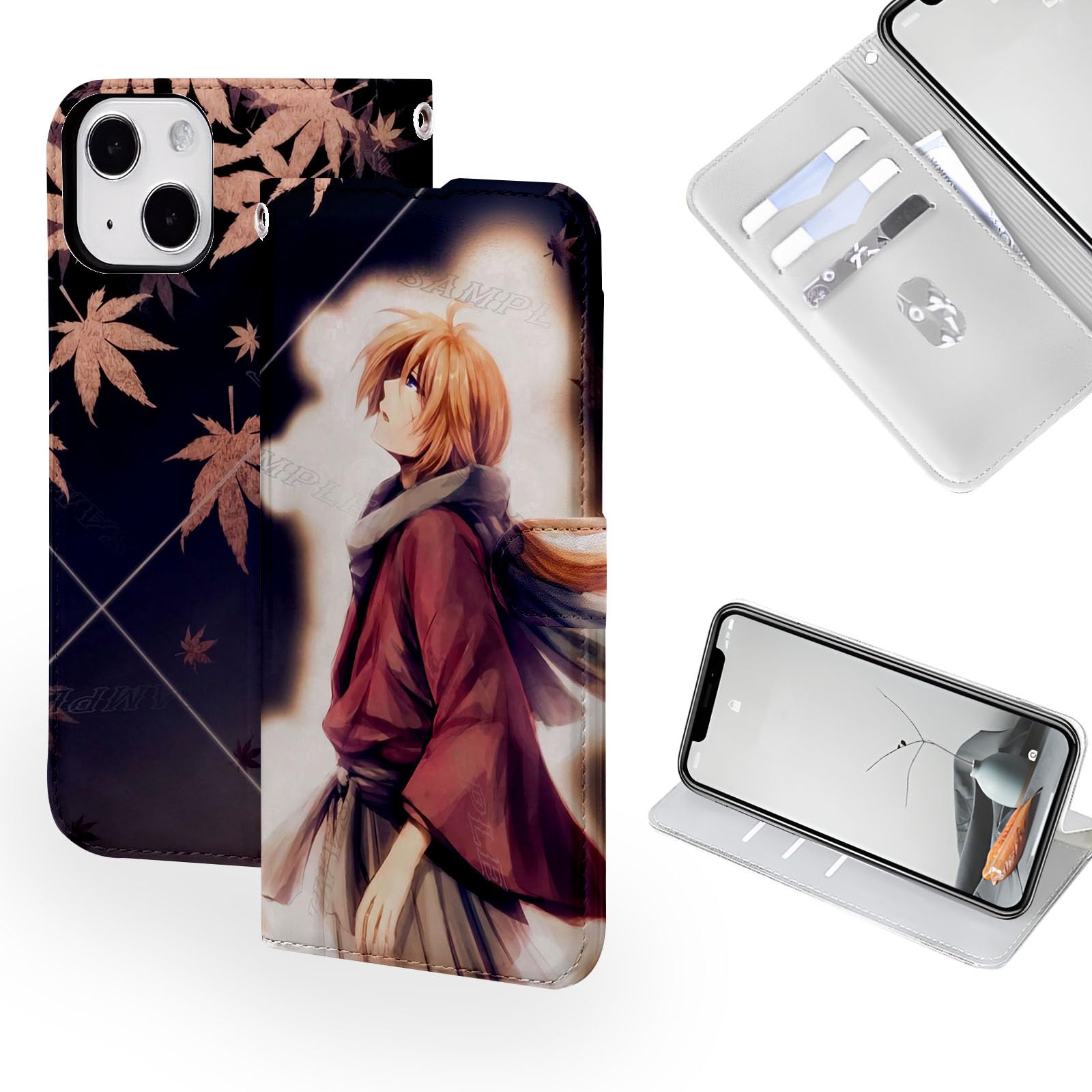 牙狼【GARO】原画手帳型スマホケース：縦15㎝×横7.25㎝以内の全機種対応可 牙狼【GARO】原画手帳型スマホケース：縦15㎝×横7.25㎝以内の